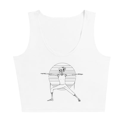 SKELLIES Women's Line Graphic Crop Top - Skeleton Yoga Warrior Crop Top Line Print, Casual Wear