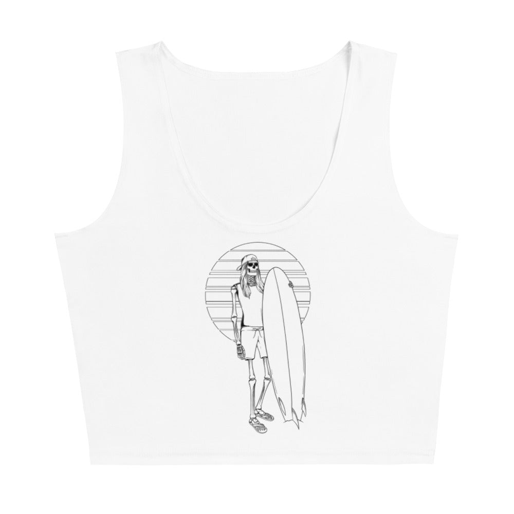 SKELLIES Women's Line Graphic Crop Top - Skeleton Surfing Crop Top Line Print, Casual Wear