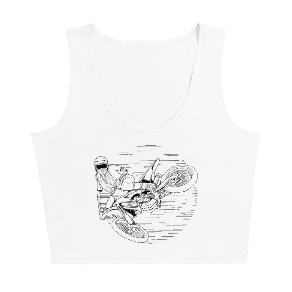 SKELLIES Women's Line Graphic Crop Top - Skeleton Motocross Crop Top Line Print, Casual Wear