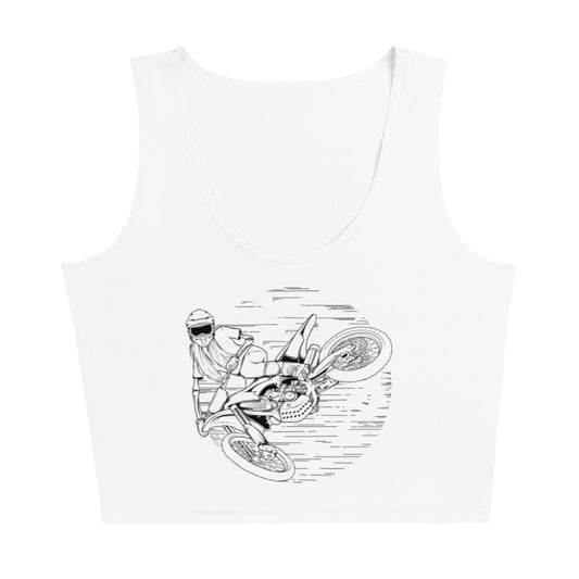 SKELLIES Women's Line Graphic Crop Top - Skeleton Motocross Crop Top Line Print, Casual Wear