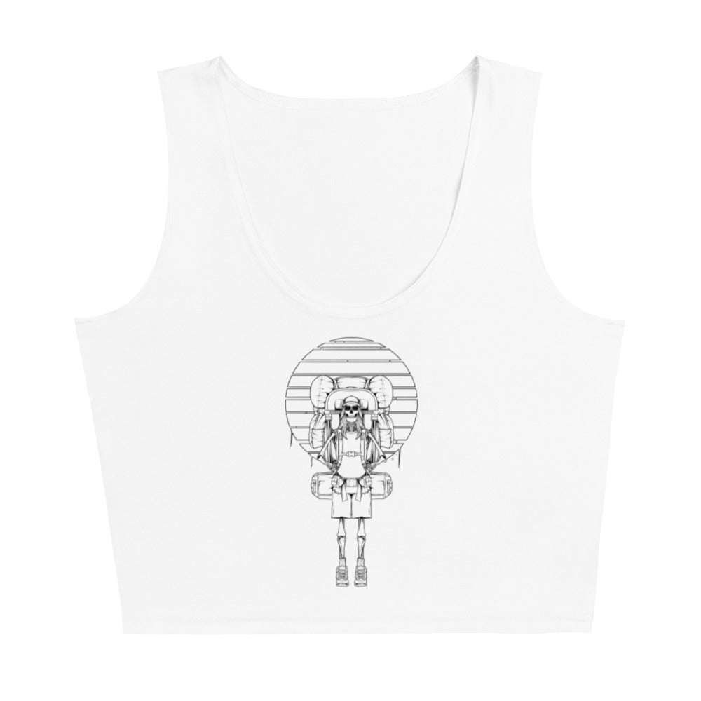 SKELLIES Women's Line Graphic Crop Top - Skeleton Hiking Crop Top Line Print, Casual Wear