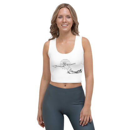 SKELLIES Women's Line Graphic Crop Top - Skeleton Water Ski Cut Crop Top Line Print, Casual Wear