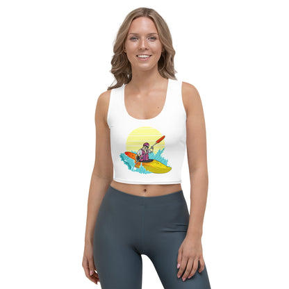 SKELLIES Women's Graphic Crop Top - Skeleton Kayaking Crop Top Print, Casual Wear