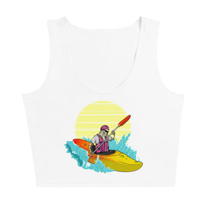 SKELLIES Women's Graphic Crop Top - Skeleton Kayaking Crop Top Print, Casual Wear