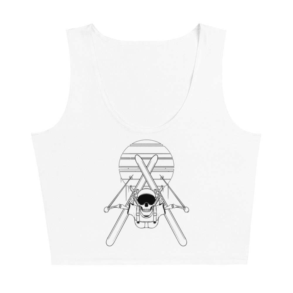 SKELLIES Women's Line Graphic Crop Top - Skeleton Ski Flip Crop Top Line Print, Casual Wear