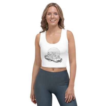 SKELLIES Women's Line Graphic Crop Top - Skeleton Rafting Crop Top Line Print, Casual Wear