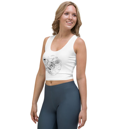 SKELLIES Women's Line Graphic Crop Top - Skeleton Motocross Crop Top Line Print, Casual Wear