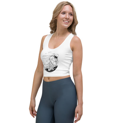 SKELLIES Women's Line Graphic Crop Top - Skeleton Mountain Biking Crop Top Line Print, Casual Wear