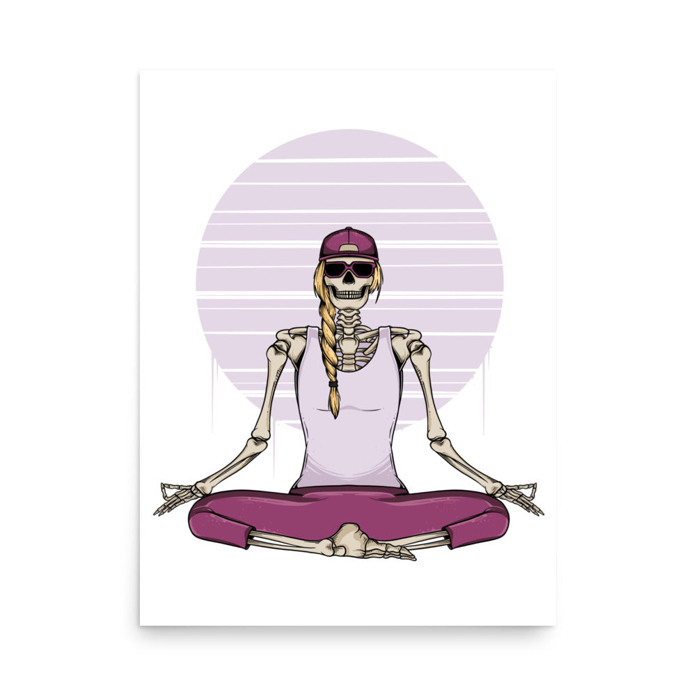 SKELLIES Yoga Woman Poster - Skeleton Yoga Graphic, Wall Art for Yoga Enthusiasts