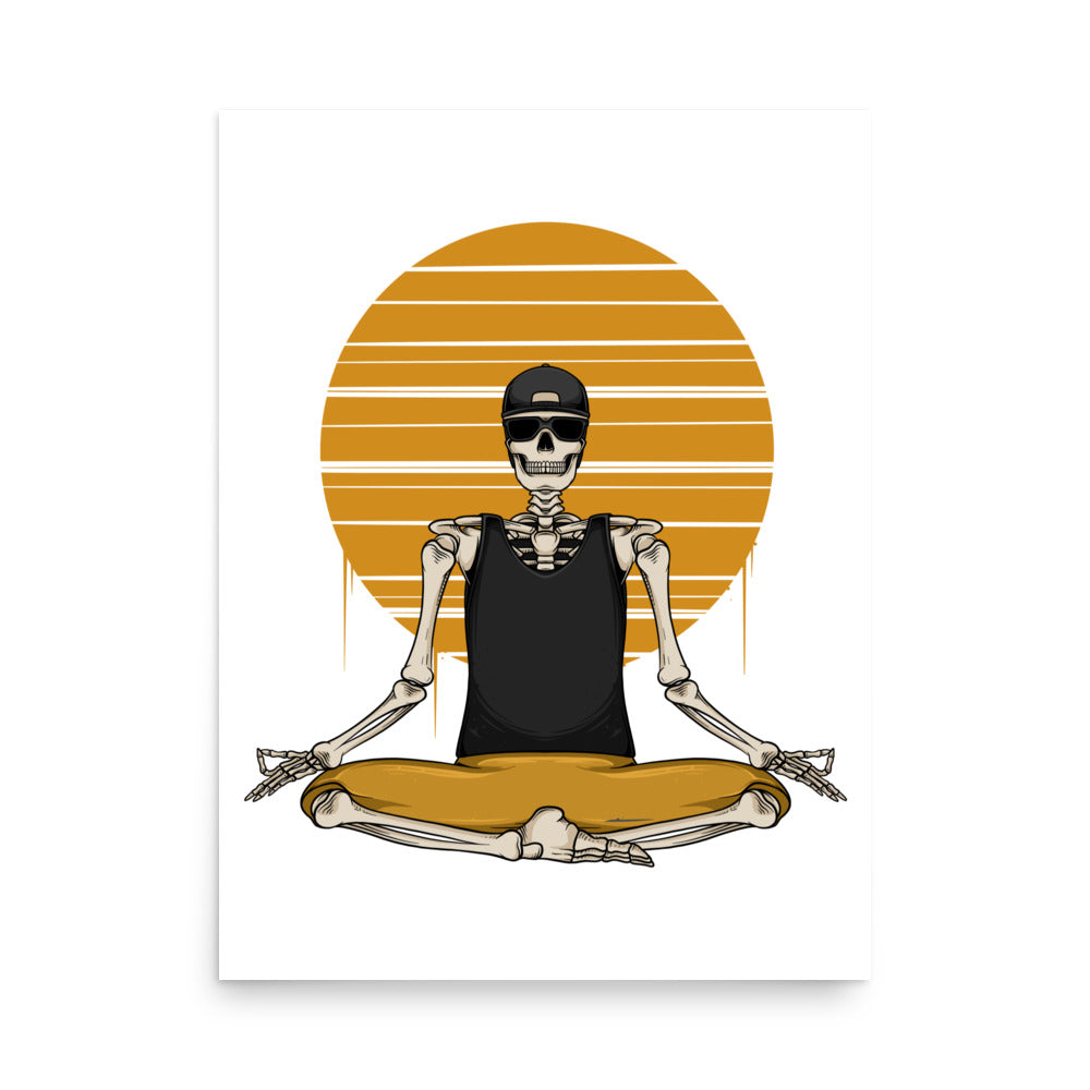 SKELLIES Yoga Man Poster - Skeleton Yoga Graphic, Wall Art for Yoga Enthusiasts