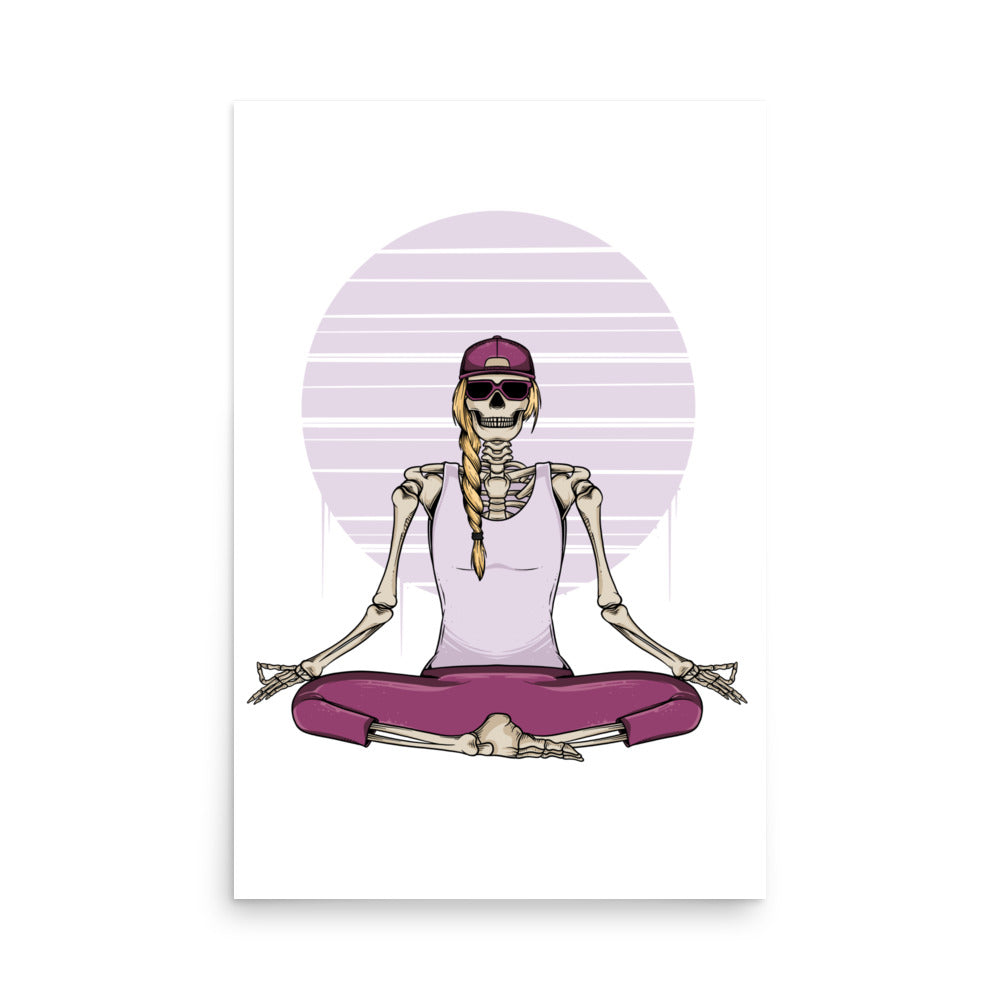 SKELLIES Yoga Woman Poster - Skeleton Yoga Graphic, Wall Art for Yoga Enthusiasts