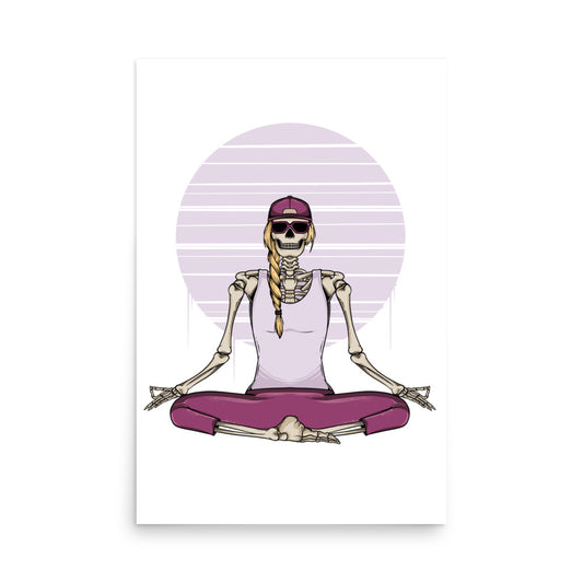 SKELLIES Yoga Woman Poster - Skeleton Yoga Graphic, Wall Art for Yoga Enthusiasts