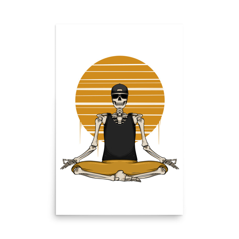 SKELLIES Yoga Man Poster - Skeleton Yoga Graphic, Wall Art for Yoga Enthusiasts