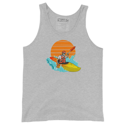 SKELLIES Men's Graphic Tank Top - Skeleton kayaking Print, Relaxed Fit, Casual Summer Wear