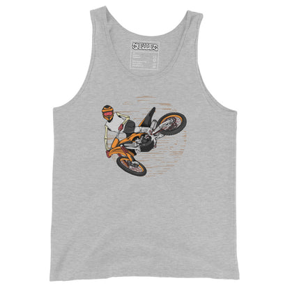 SKELLIES Men's Graphic Tank Top - Skeleton Motocross Print, Relaxed Fit, Casual Summer Wear