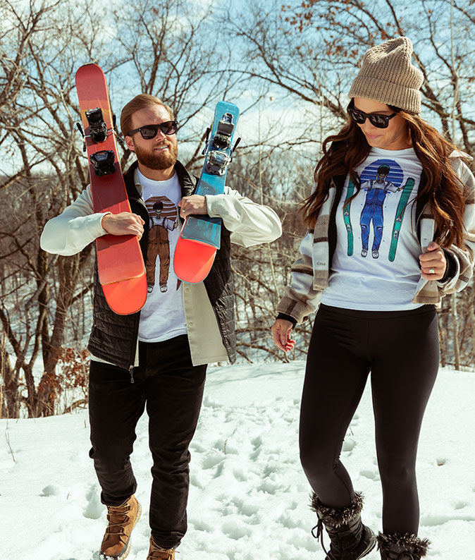 skiing men's and women's tee