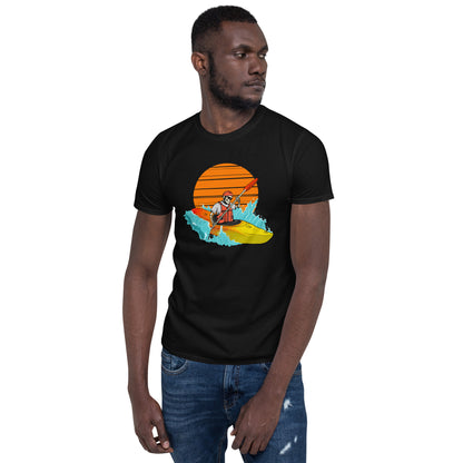 SKELLIES Men's Graphic T-shirt - Skeleton Kayaking T-shirt Print, Relaxed Fit, Casual Wear