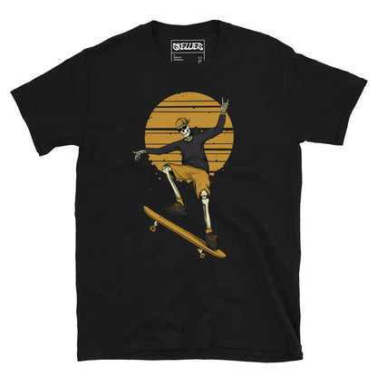 SKELLIES Men's Graphic T-shirt - Skeleton Skateboarding T-shirt Print, Regular Fit, Casual Wear