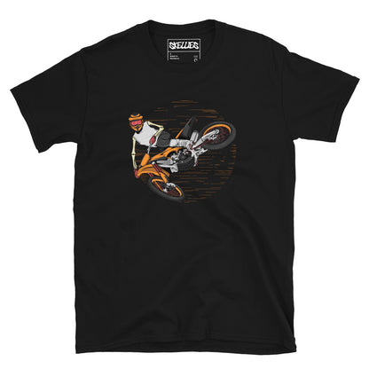 SKELLIES Men's Graphic T-shirt - Skeleton Motocross T-shirt Print, Relaxed Fit, Casual Wear