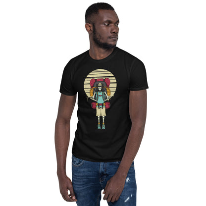 SKELLIES Men's Graphic T-shirt - Skeleton hiking T-shirt Print, Relaxed Fit, Casual Wear