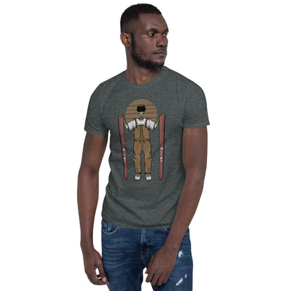 SKELLIES Men's Graphic T-shirt - Skeleton Ski T-shirt Print, Regular Fit, Casual Wear