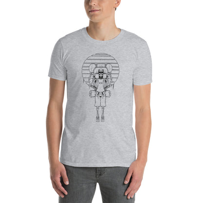 SKELLIES Men's Graphic T-shirt - Skeleton Hiking T-shirt Line Print, Regular Fit, Casual Wear