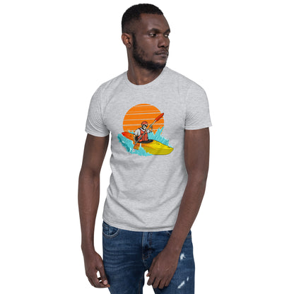 SKELLIES Men's Graphic T-shirt - Skeleton Kayaking T-shirt Print, Relaxed Fit, Casual Wear