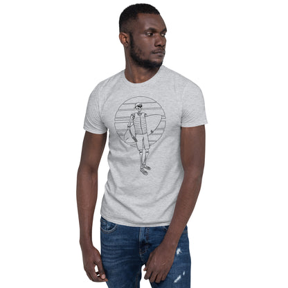 SKELLIES Men's Graphic T-shirt - Skeleton Wakesurf T-shirt Line Print, Regular Fit, Casual Wear