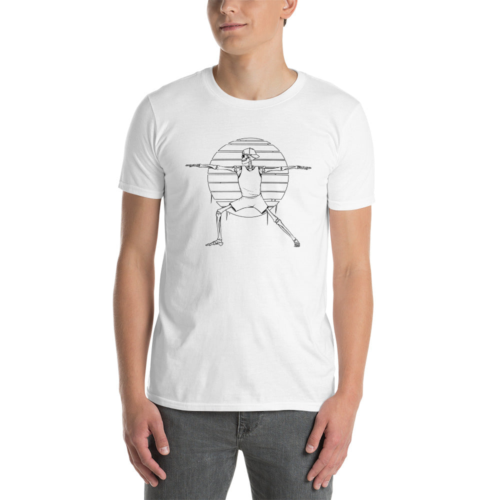 SKELLIES Men's Graphic T-shirt - Skeleton Yoga Warrior T-shirt Line Print, Regular Fit, Casual Wear