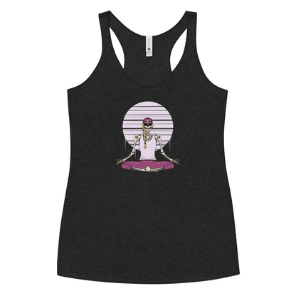 SKELLIES Women's Graphic Racerback Tank Top - Skeleton Yoga Tank Top Print, Relaxed Fit, Casual Wear