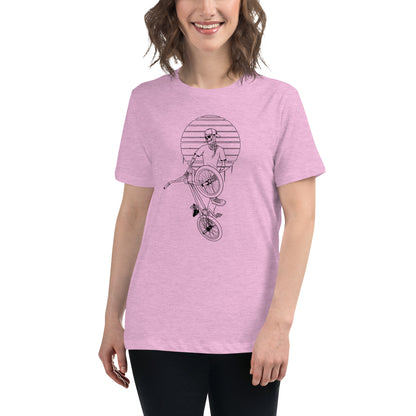 SKELLIES Women's Graphic T-shirt - Skeleton BMXING T-shirt Line Print, Regular Fit, Casual Wear