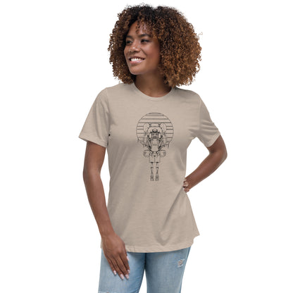 SKELLIES Women's Graphic T-shirt - Skeleton Hiking T-shirt Line Print, Relaxed Fit, Casual Wear