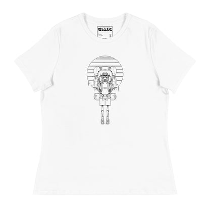 SKELLIES Women's Graphic T-shirt - Skeleton Hiking T-shirt Line Print, Relaxed Fit, Casual Wear